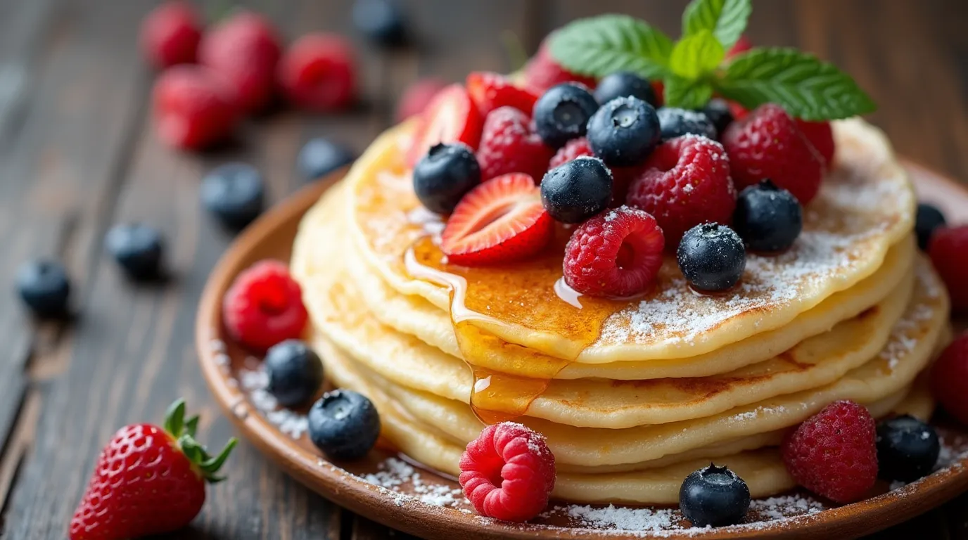 Berry-Topped Tapioca Crepes