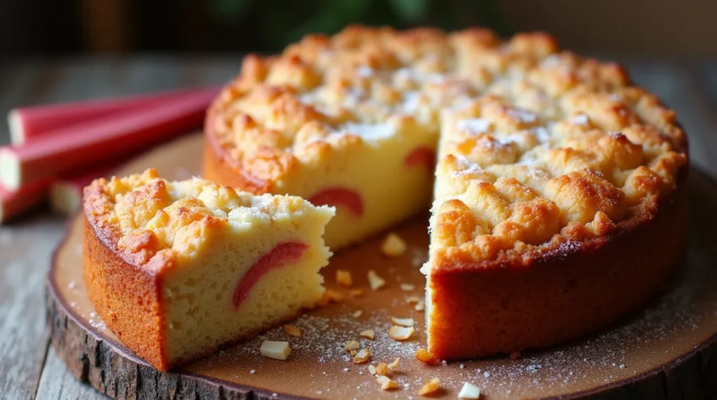 Coconut Rhubarb Breakfast Cake