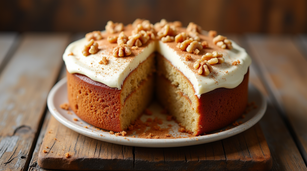 applesauce cake with cinnamon cream cheese frosting
