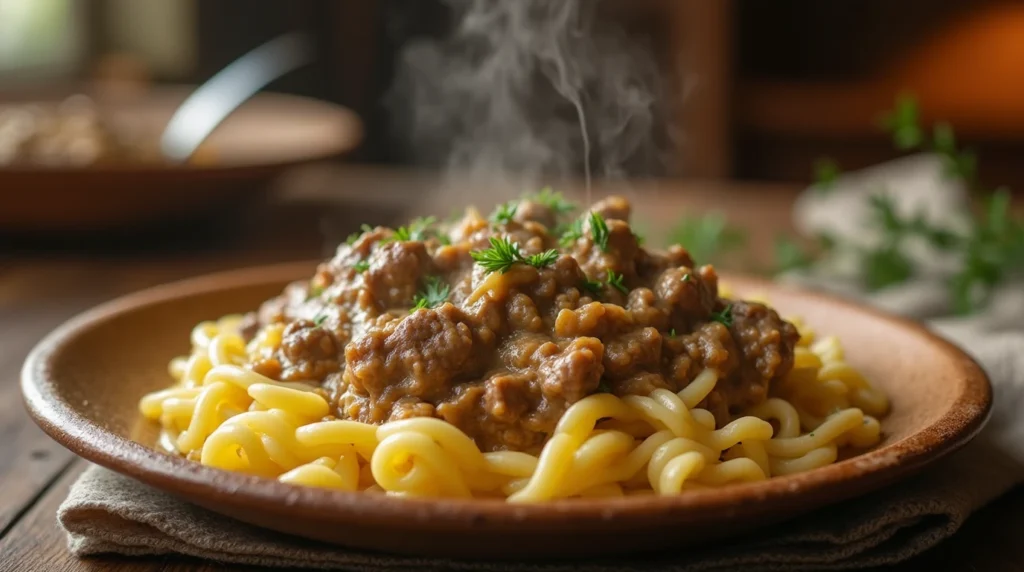 Ground Beef Stroganoff