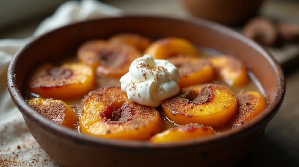 Cinnamon Sugar Baked Peaches