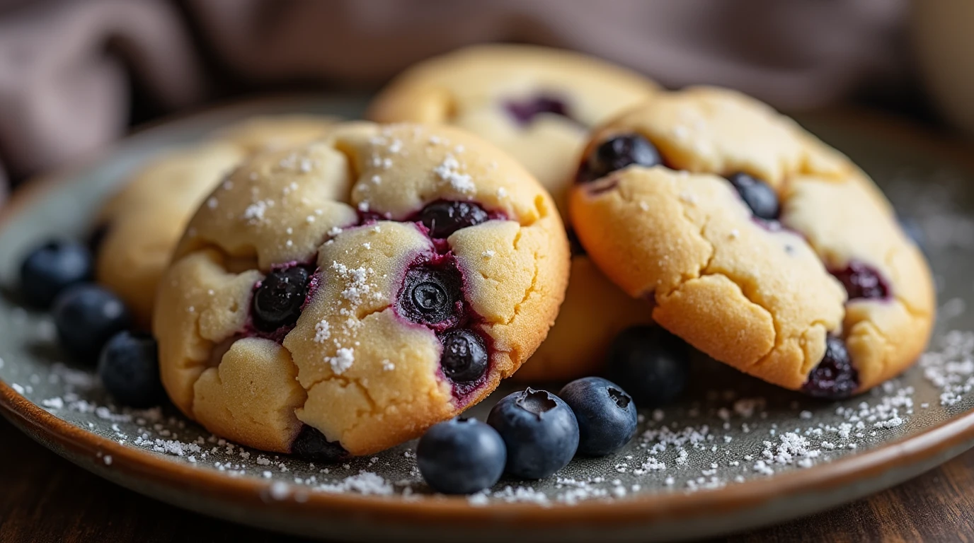 Delicious Blueberry Crinkle Cookies Recipe